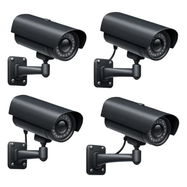 5 CCTV cameras together  sticker