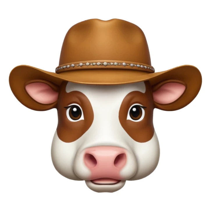 Cow with cowboy hate sticker