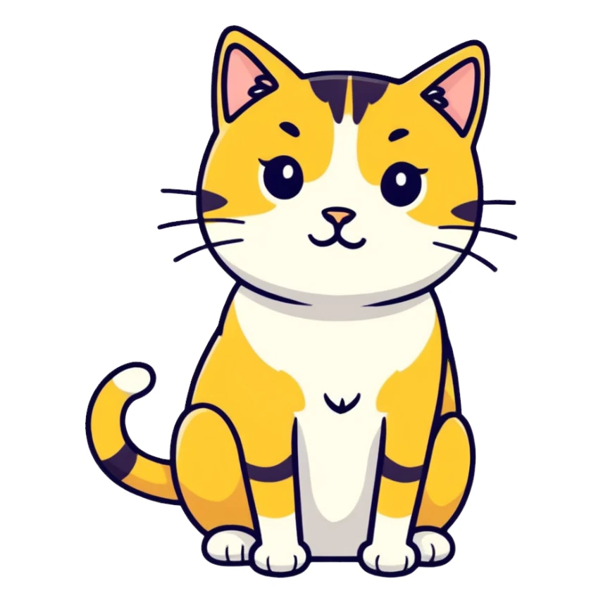 Golden cat in a refrigerator sticker