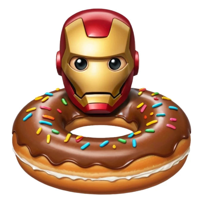 Iron man in donut sticker