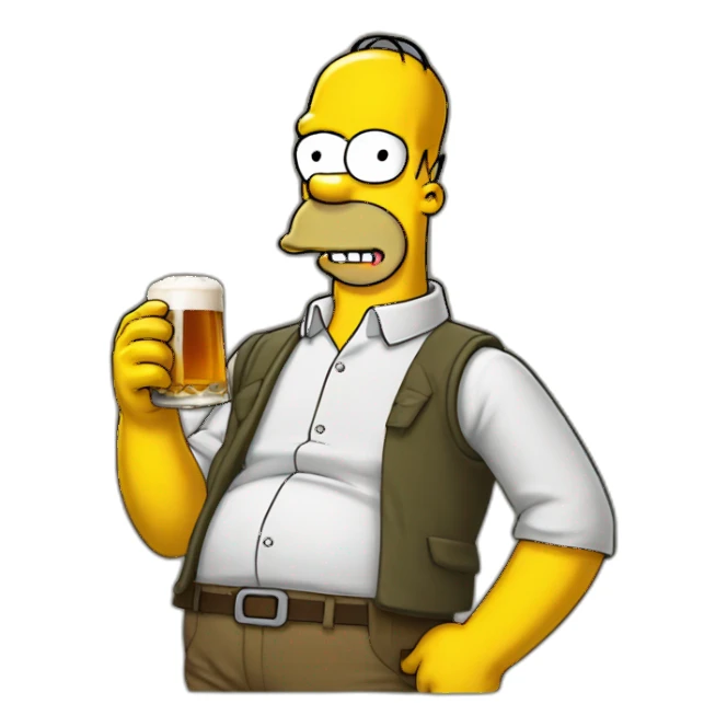 Homer simpson buvant une bière  sticker