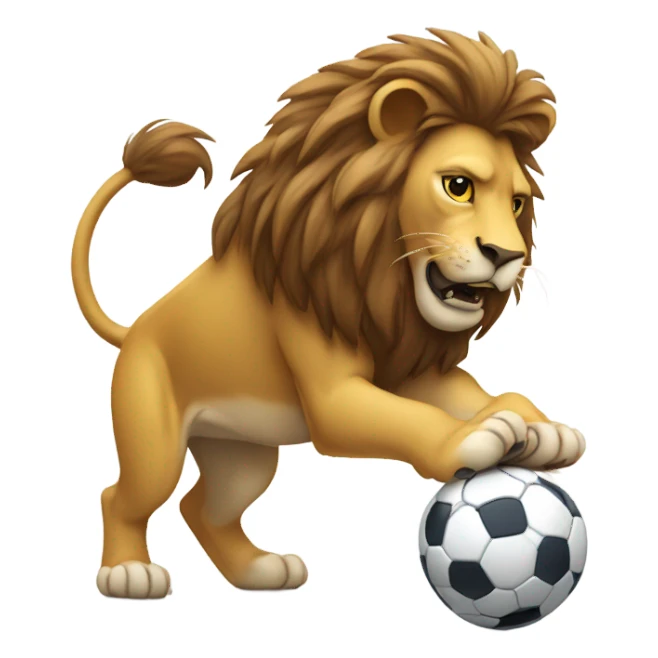 Sad lion playing football sticker