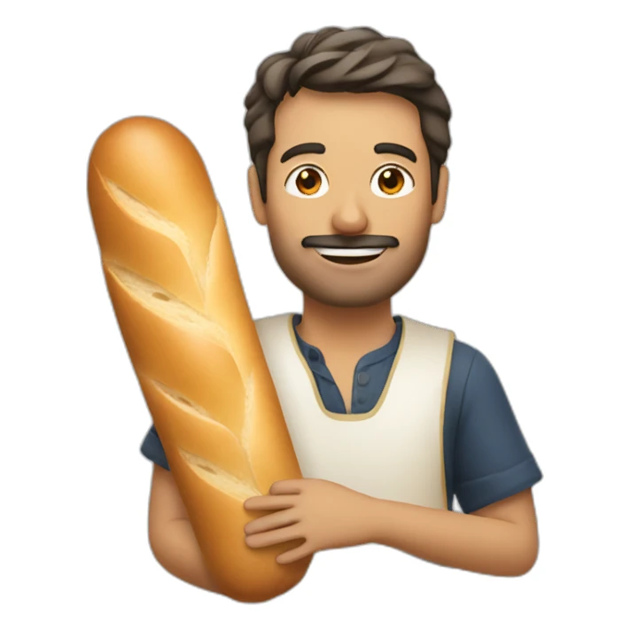 french man holding a baguette sticker
