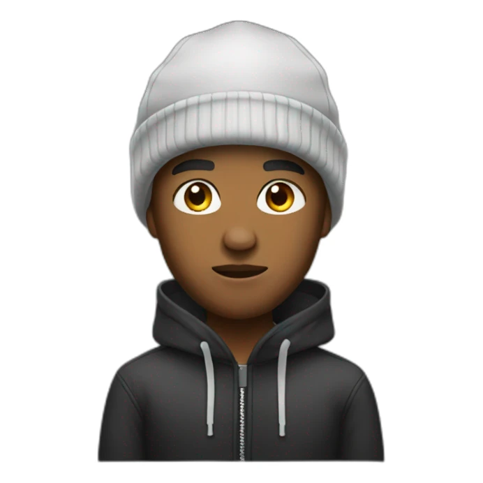 Rapper with beanie hat sticker