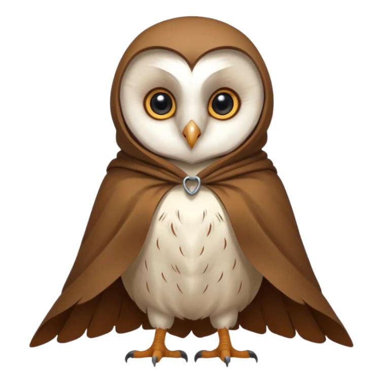 white barn owl in brown cloak sticker