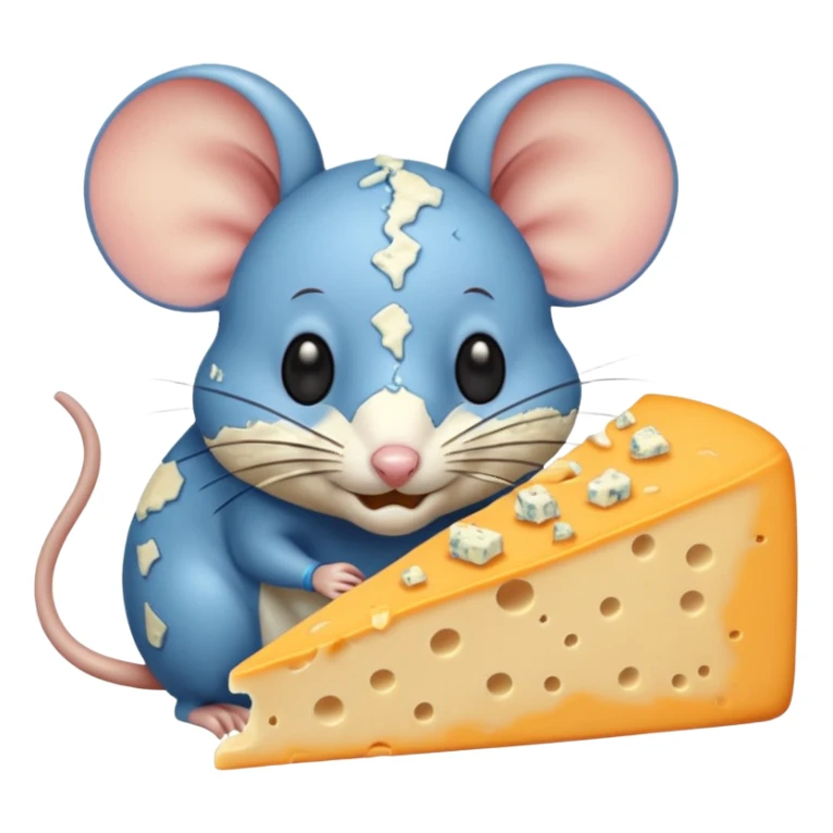 Mouse eating cheese and Blue cheese  sticker