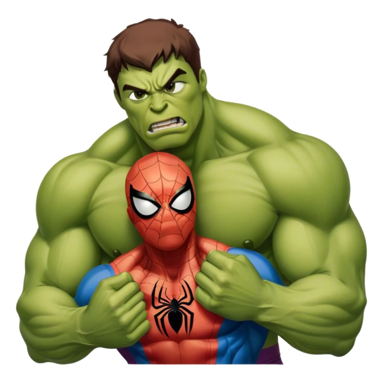 Muscular Spider-Man,  choking Hulk sticker