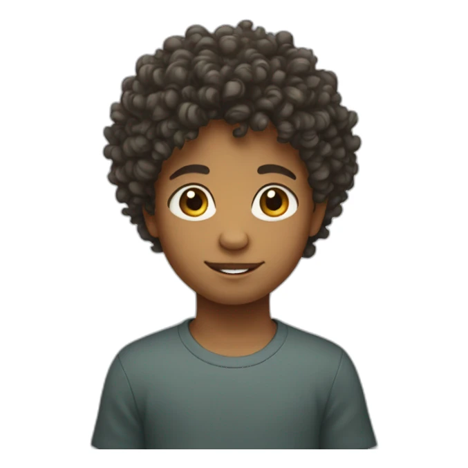kid with curly hair sticker