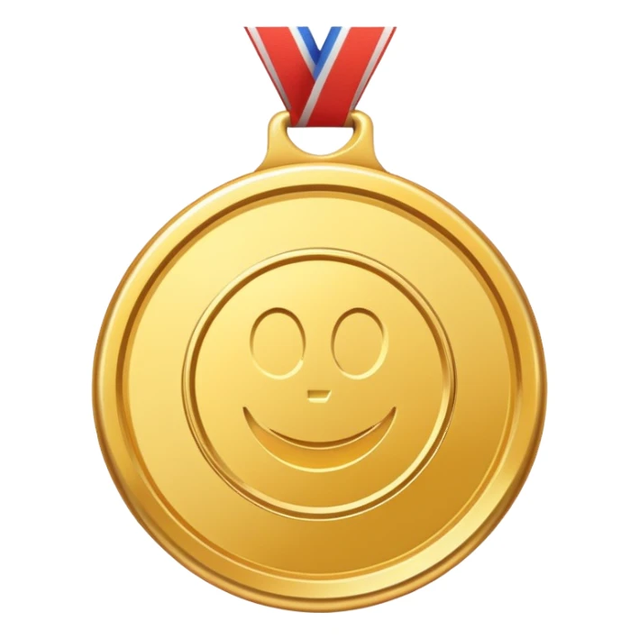 A gold first medal sticker