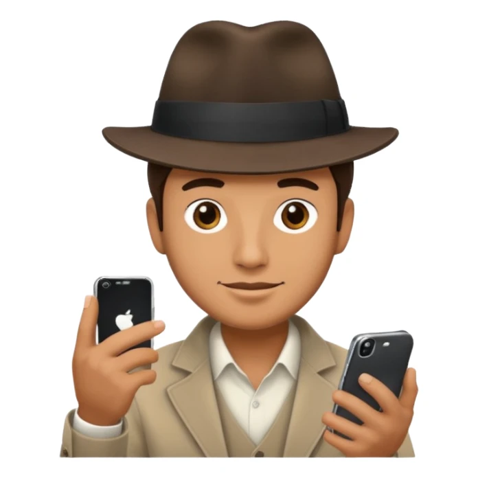 Guy on a fedora and Smartphone  sticker