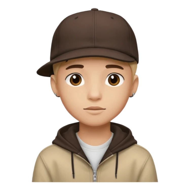 handsome boy with cap hip hop only neck  sticker