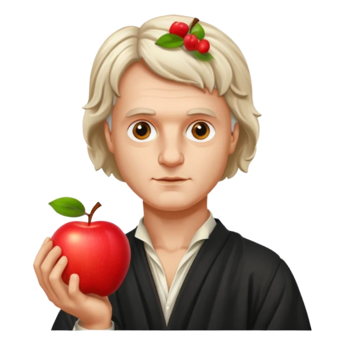isaac newton hold an apple sticker