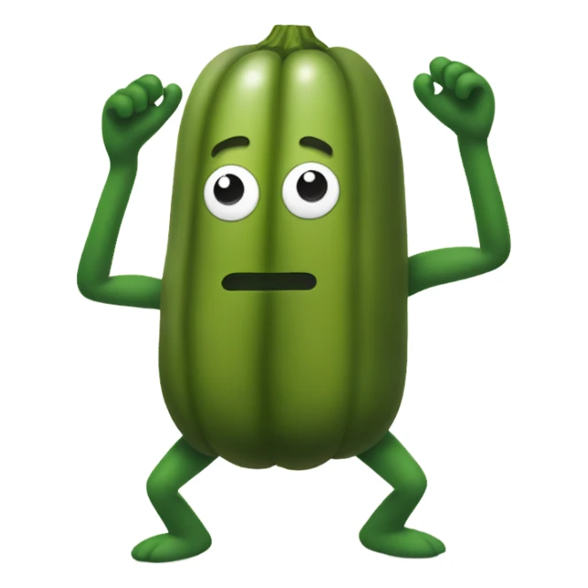 Pickle with arms and legs sticker