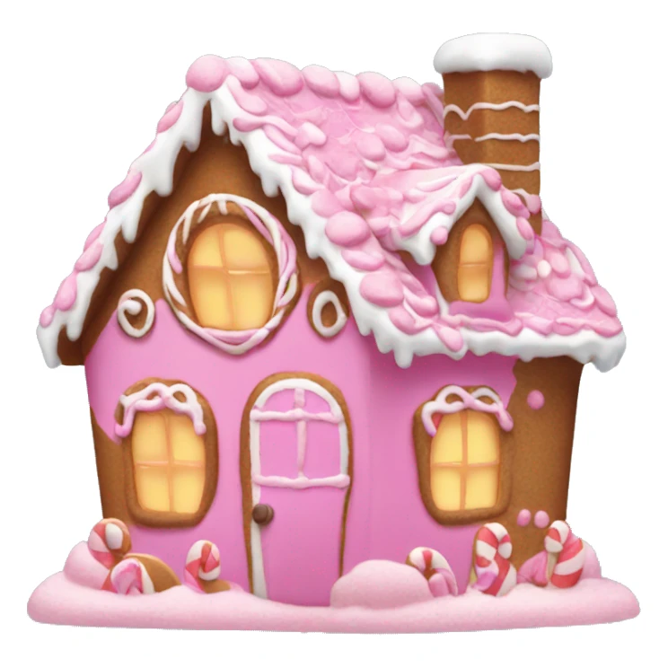 A pink gingerbread house sticker
