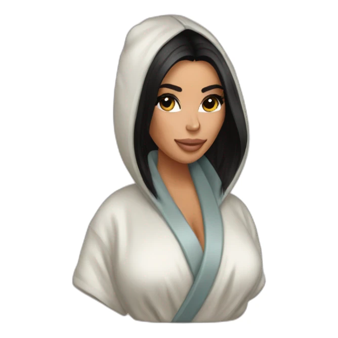 Kim kardashian in a bathrobe sticker
