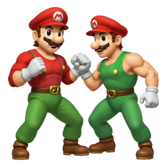 Mario and Luigi fitting bowser sticker