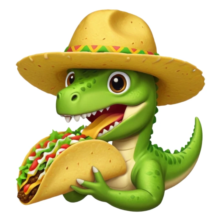 A dinosaur eating taco bell sticker