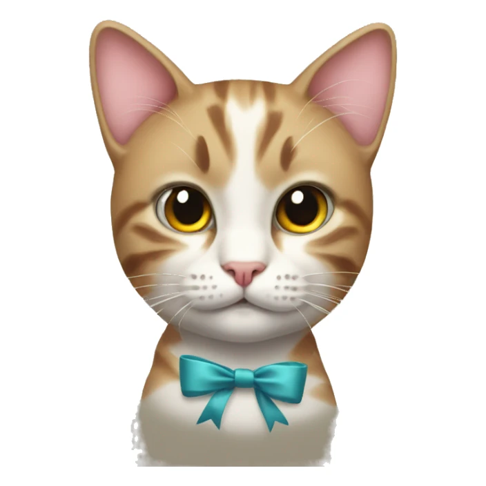 cat with a bow on its head sticker