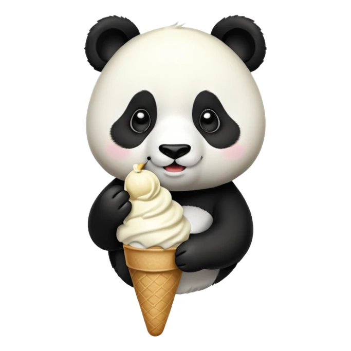 Panda eating ice cream sticker