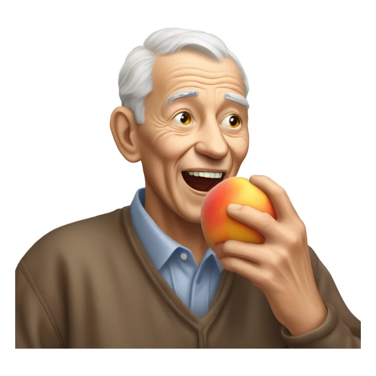 grandpa eating peach  sticker