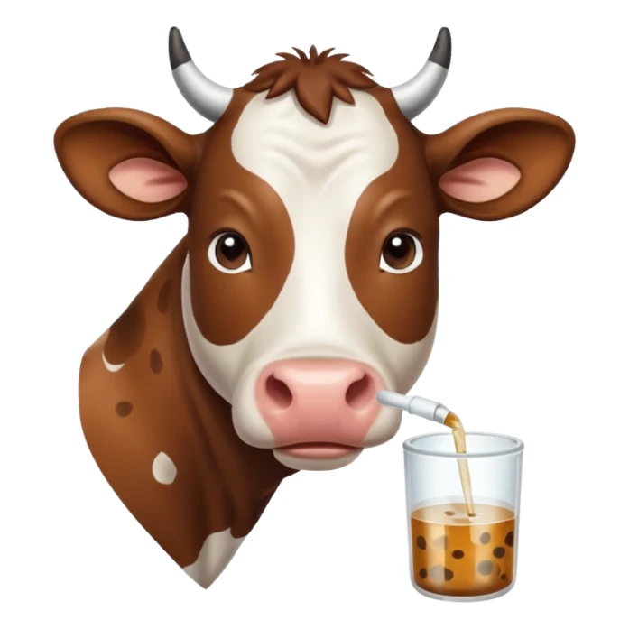 Коровка пьёт лекарства sticker