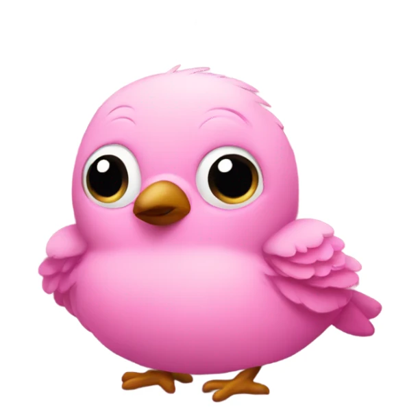 Pink birdie cozy in a sofa sticker