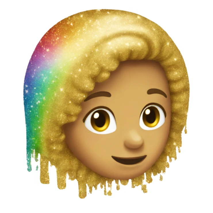 Golden rainbow with glitter sticker