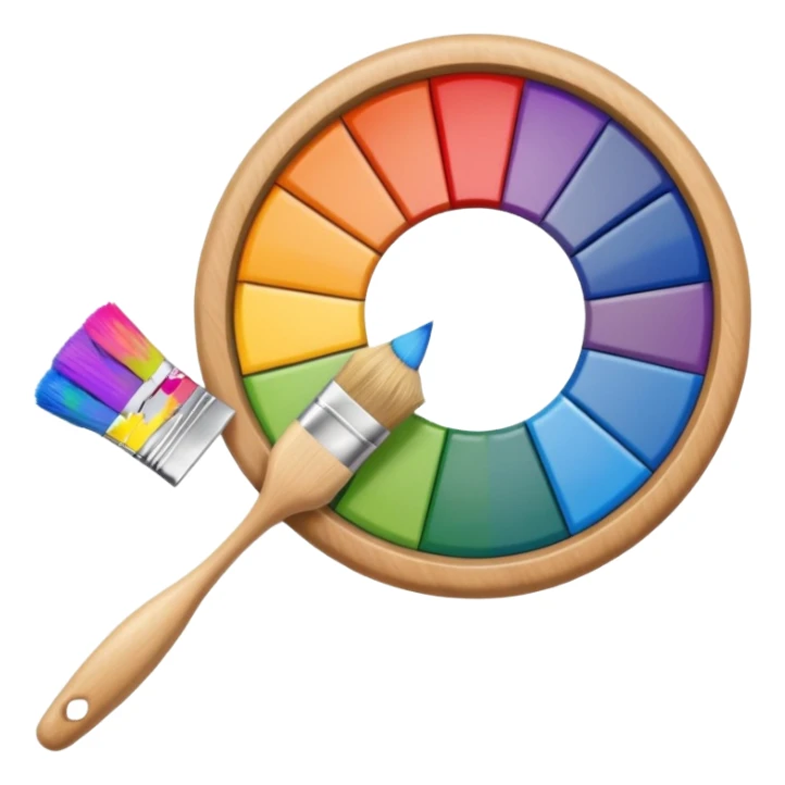 color wheel with paintbrush sticker