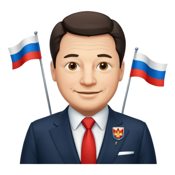 Boris Eltsin and Russian flag sticker