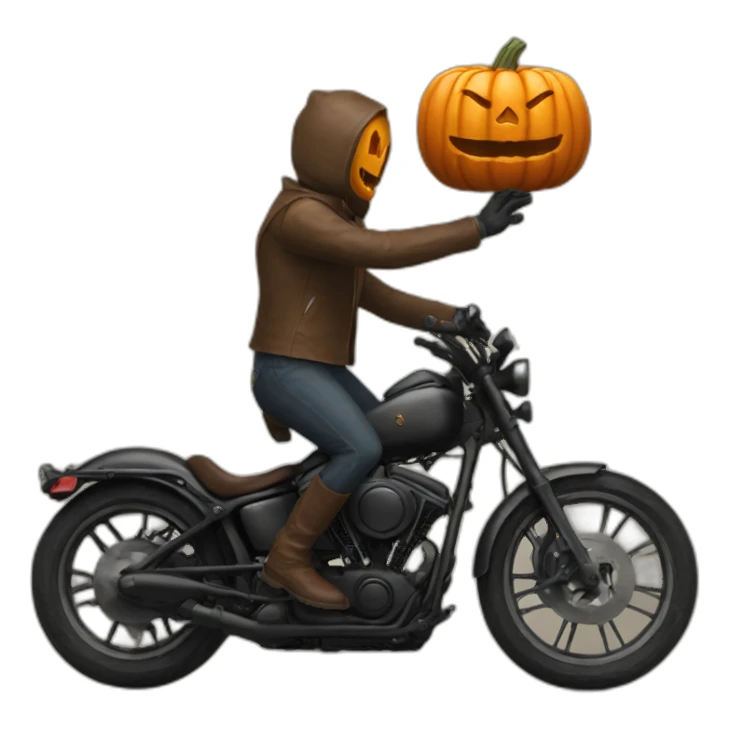 Headless rider but with a pumpkin head sticker