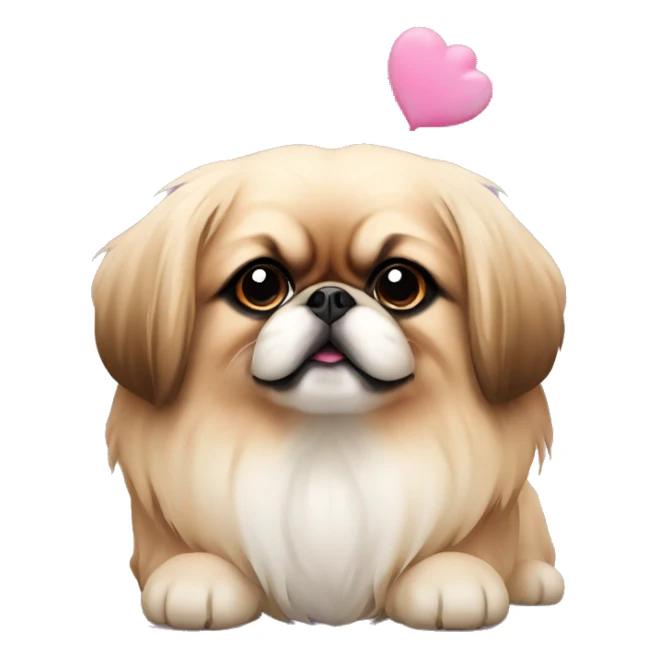 Pekingese with pink sticker