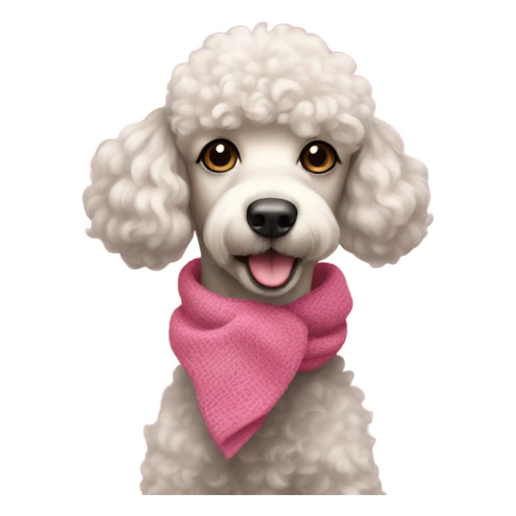 Poodle with pink scarf  sticker