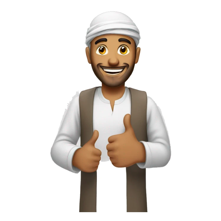 Smling Arabic man showing thumbs up  sticker