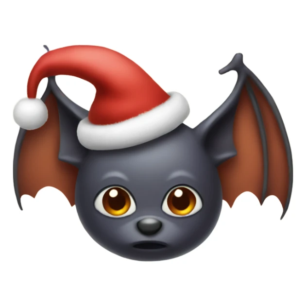 Bat with a Christmas hat sticker