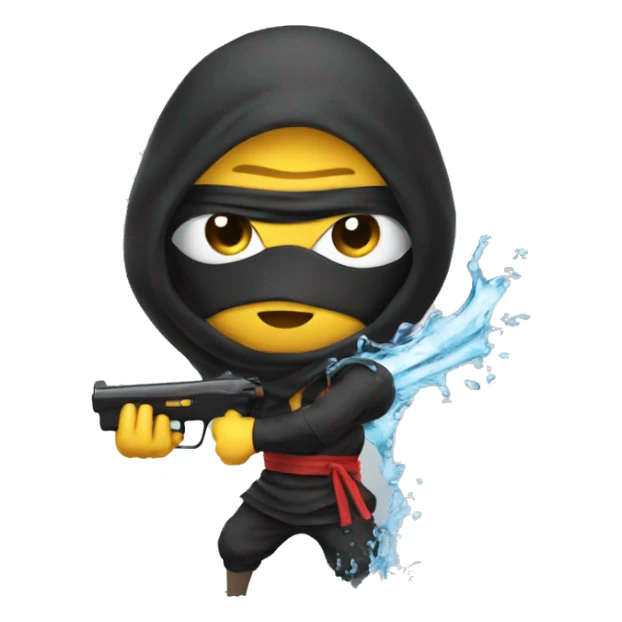 Ninja with water gun sticker