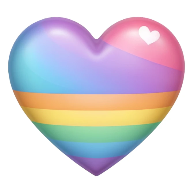 heart with a rainbow pastel fill sticker