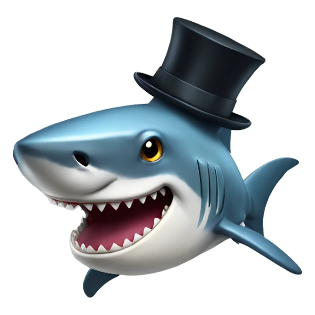 Shark with a top hat sticker