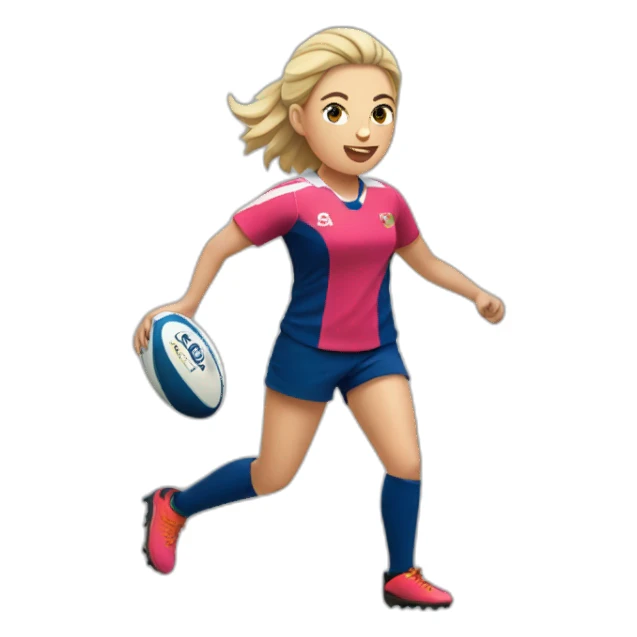 fille joue rugby sticker