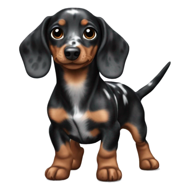Black Merle mini dachshund  sticker