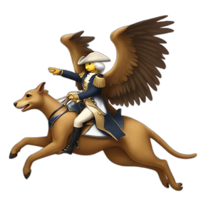George Washington riding a winged kangroo sticker