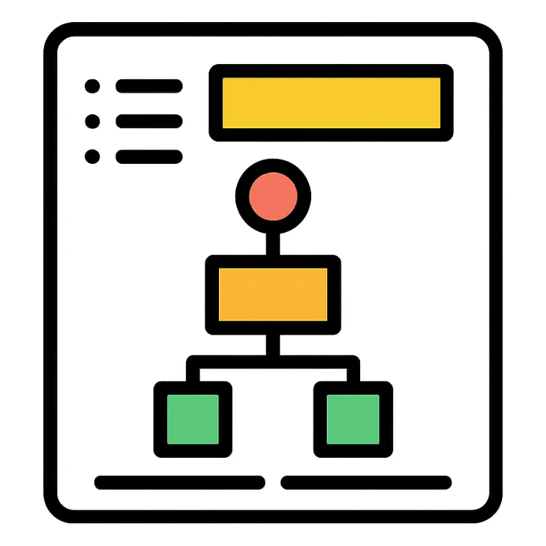project plan icon with color outline sticker