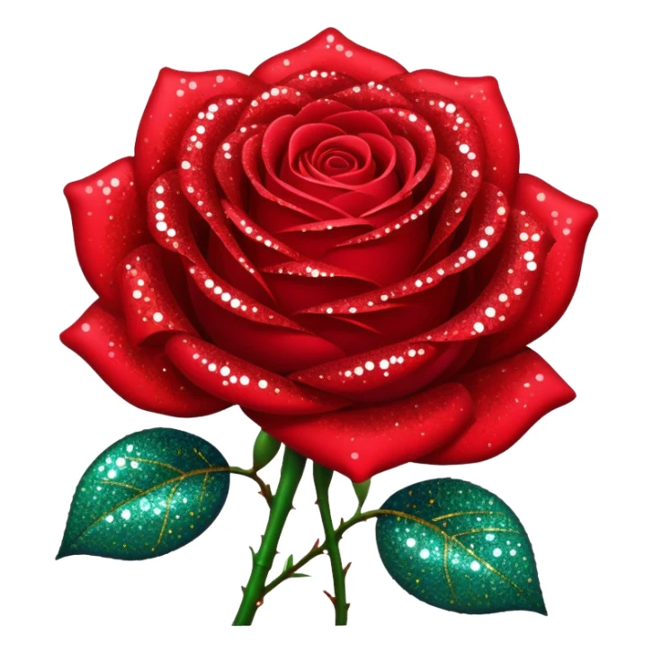 red glitter rose sticker