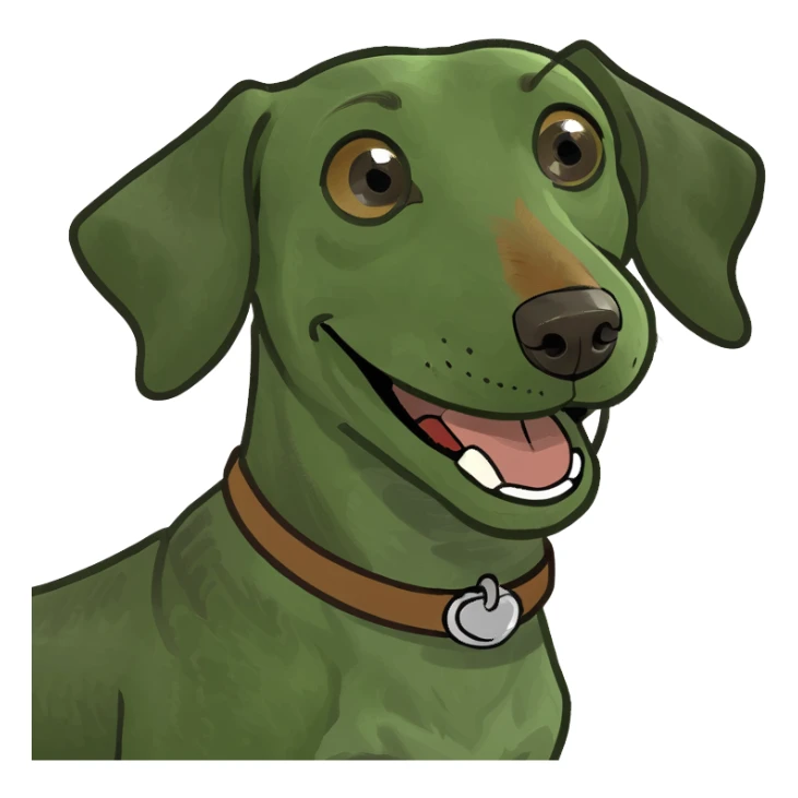 A brown dashhound smiling in Heaven sticker