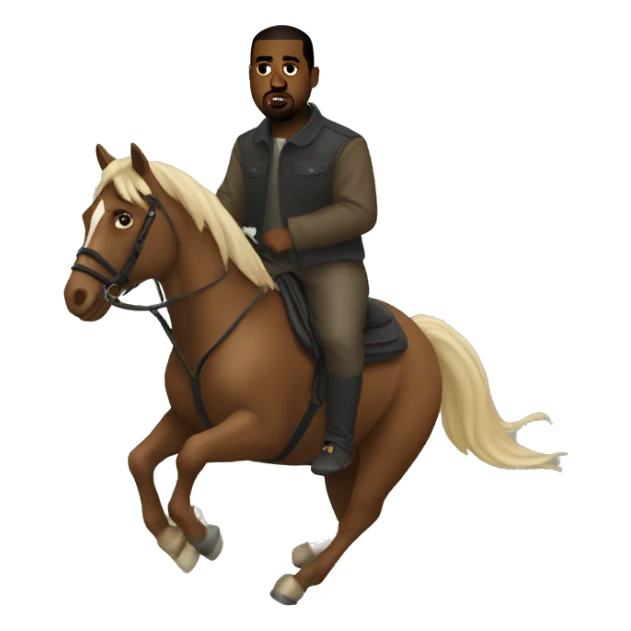 Kanye west riding a horse sticker