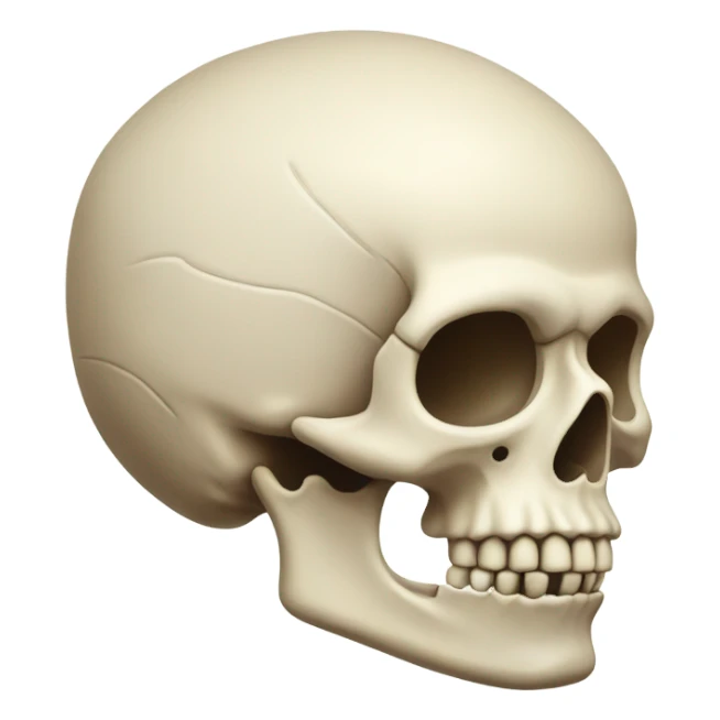 Skull looking up with an eyebrow sticker