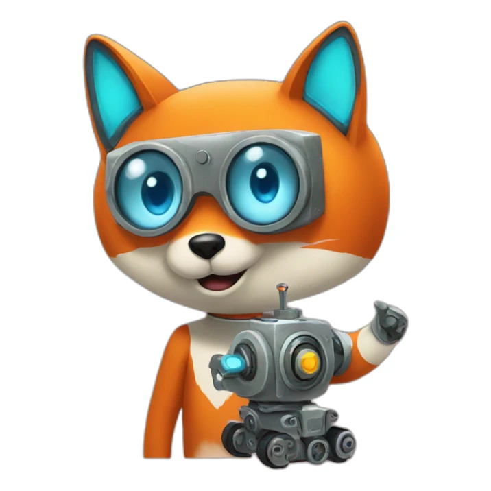  The fox and the robot sticker