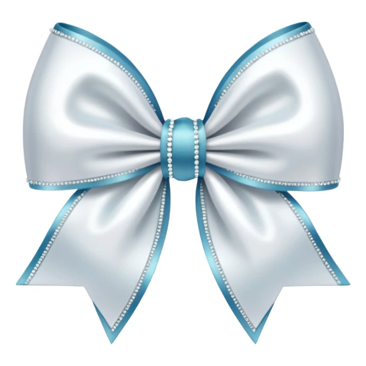 white sparkling bow sticker