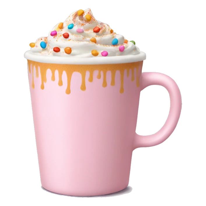 Light pink pumpkin latte with Multicolored Sprinkling sticker
