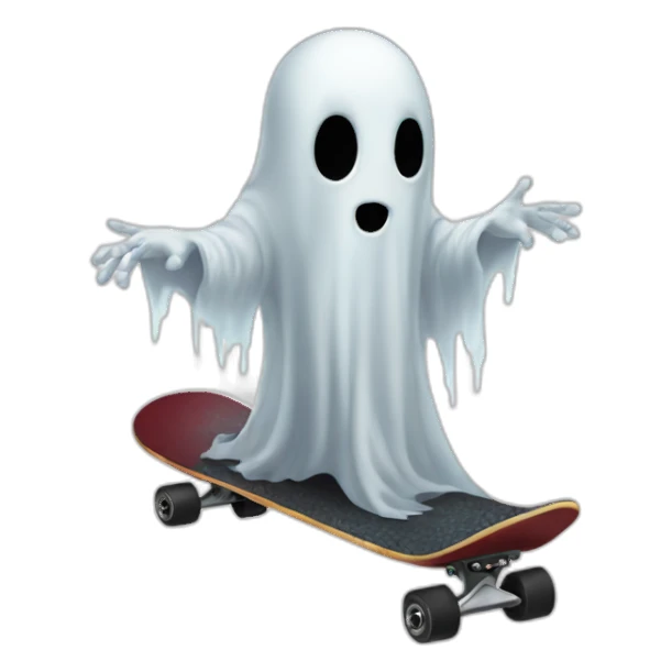 ghost on skateboard sticker
