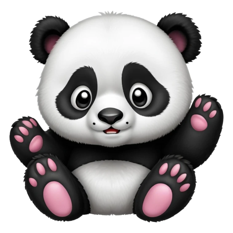 cute panda with grimacing face and paws on cheeks sticker